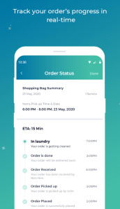 NimNim's Mobile app tracking order